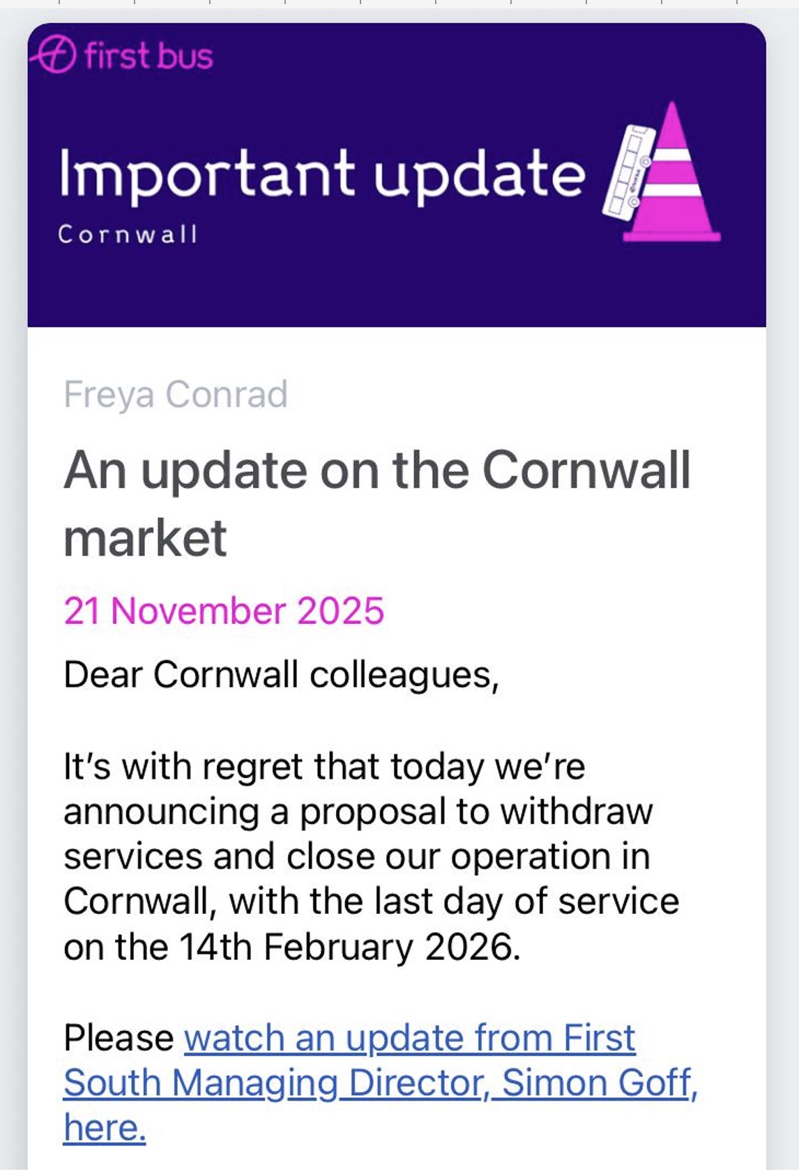 First Bus announcement.JPG