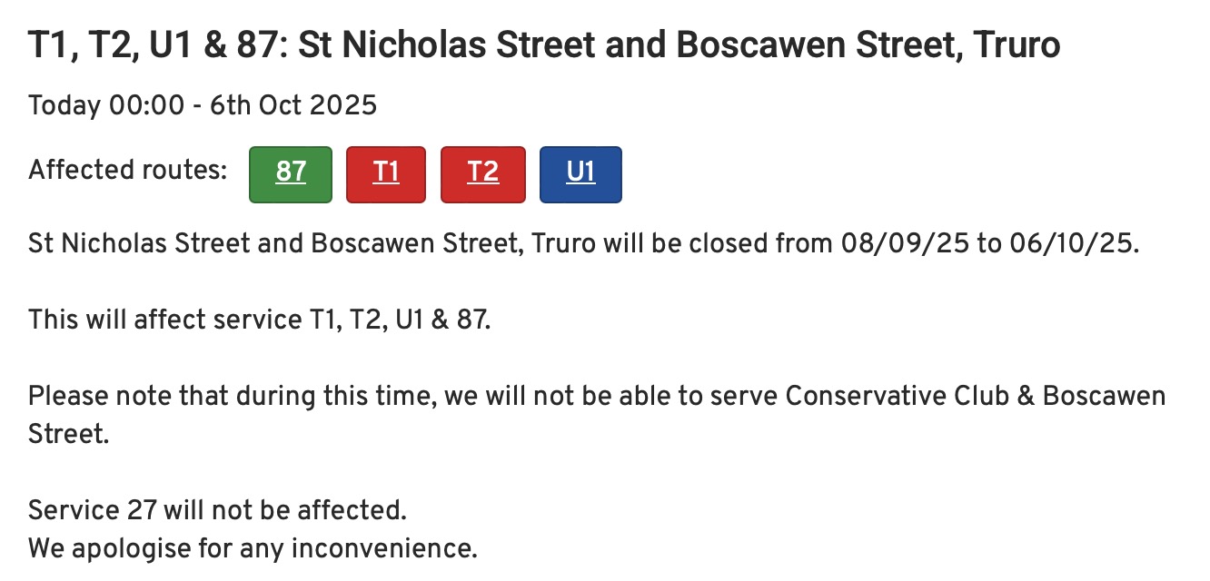 TfC FirstBus notice Boscawen Street closure.JPG