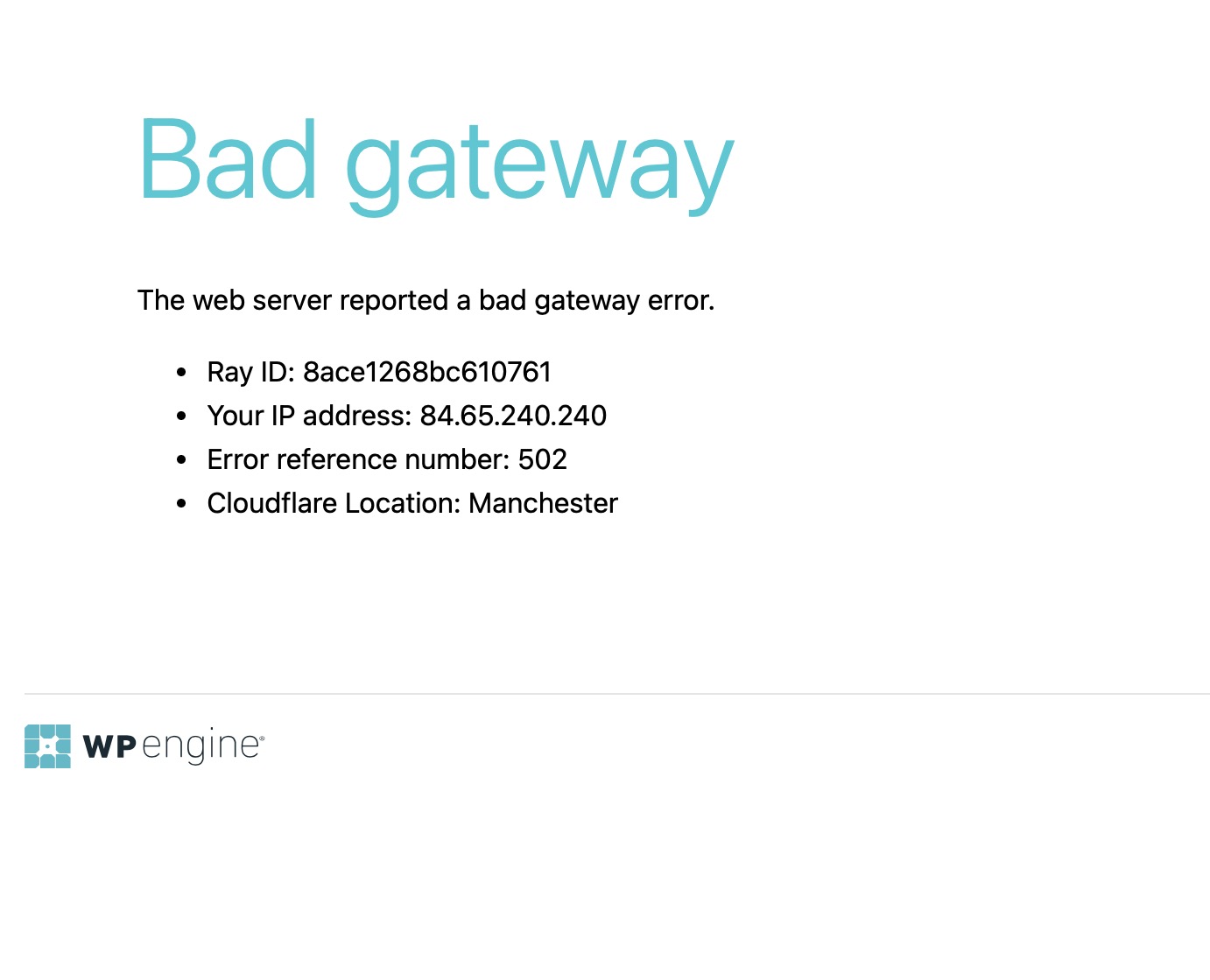 TfC website offline error message